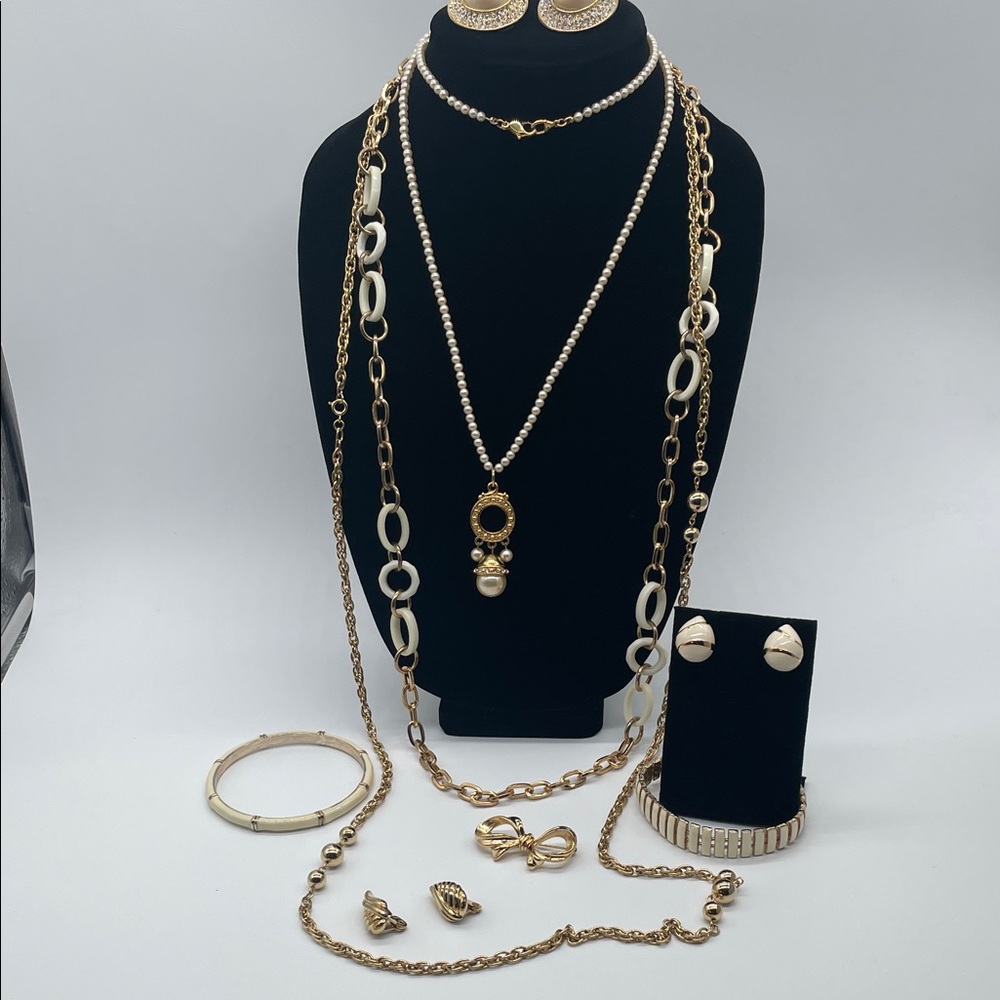Elegant Gold and Cream Jewelry Bundle